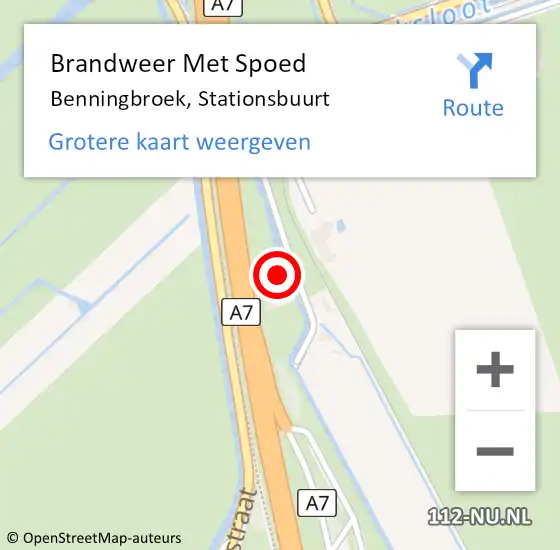 Locatie op kaart van de 112 melding: Brandweer Met Spoed Naar Benningbroek, Stationsbuurt op 28 april 2014 17:00