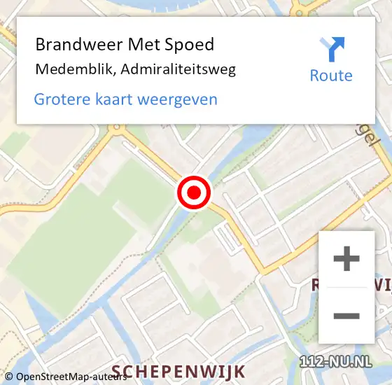 Locatie op kaart van de 112 melding: Brandweer Met Spoed Naar Medemblik, Admiraliteitsweg op 16 februari 2020 17:26