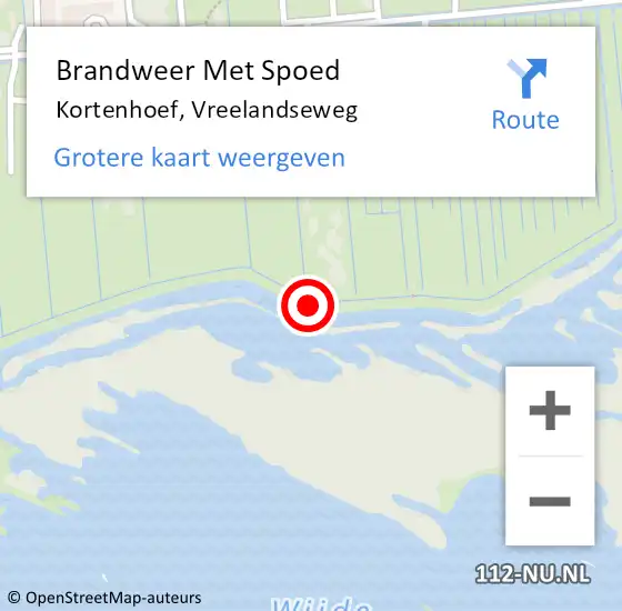 Locatie op kaart van de 112 melding: Brandweer Met Spoed Naar Kortenhoef, Vreelandseweg op 16 februari 2020 17:27