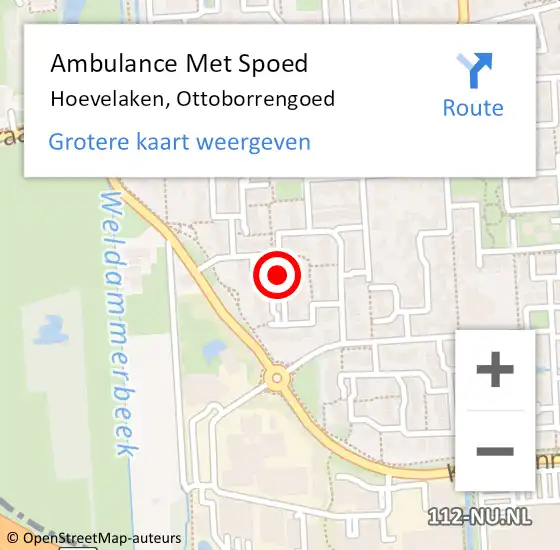 Locatie op kaart van de 112 melding: Ambulance Met Spoed Naar Hoevelaken, Ottoborrengoed op 16 februari 2020 17:52