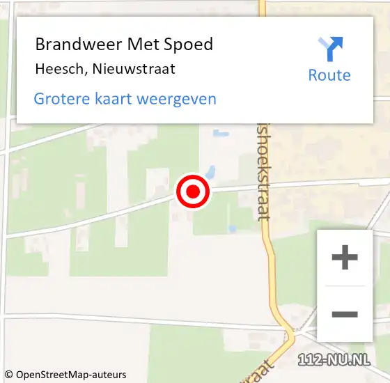 Locatie op kaart van de 112 melding: Brandweer Met Spoed Naar Heesch, Nieuwstraat op 16 februari 2020 18:13