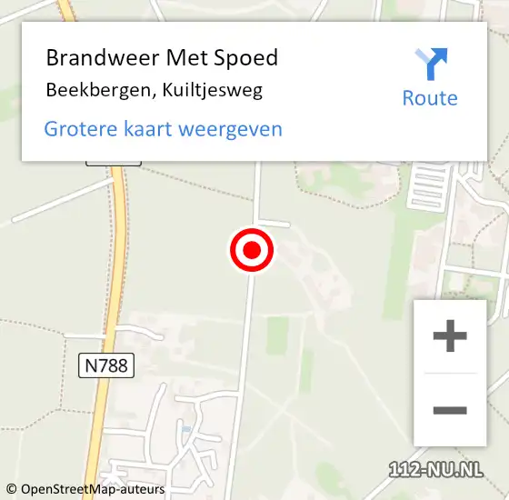 Locatie op kaart van de 112 melding: Brandweer Met Spoed Naar Beekbergen, Kuiltjesweg op 16 februari 2020 18:39