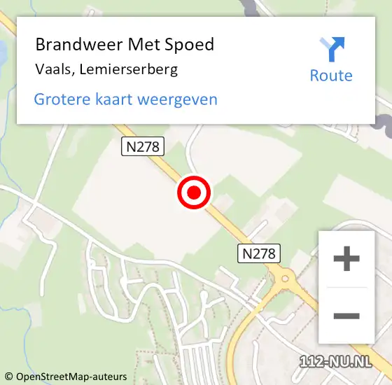 Locatie op kaart van de 112 melding: Brandweer Met Spoed Naar Vaals, Lemierserberg op 16 februari 2020 18:42