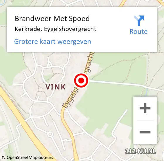 Locatie op kaart van de 112 melding: Brandweer Met Spoed Naar Kerkrade, Eygelshovergracht op 16 februari 2020 18:43