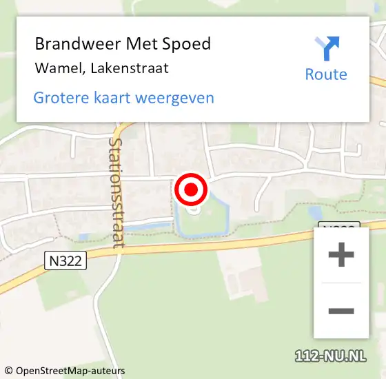 Locatie op kaart van de 112 melding: Brandweer Met Spoed Naar Wamel, Lakenstraat op 16 februari 2020 19:21