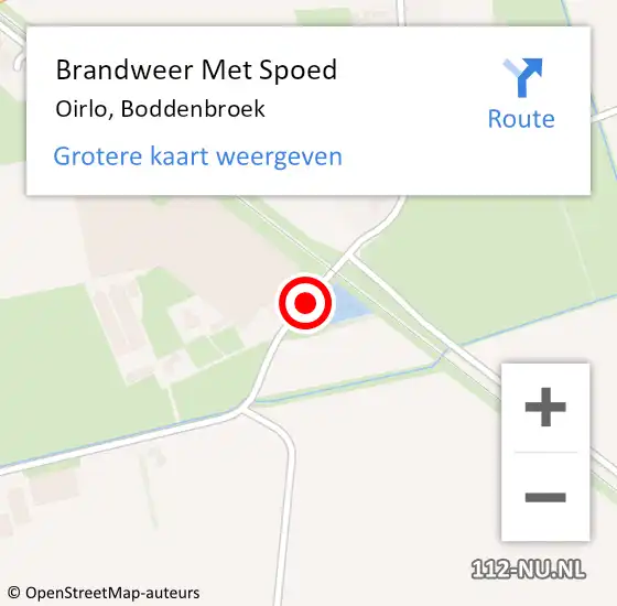 Locatie op kaart van de 112 melding: Brandweer Met Spoed Naar Oirlo, Boddenbroek op 16 februari 2020 19:32