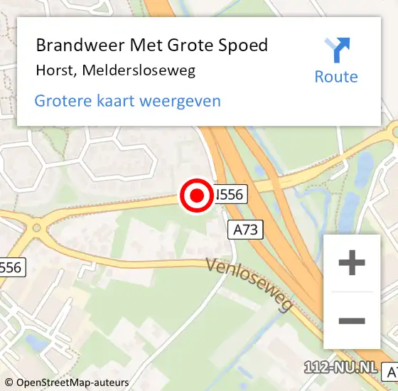 Locatie op kaart van de 112 melding: Brandweer Met Grote Spoed Naar Horst, Meldersloseweg op 16 februari 2020 19:54