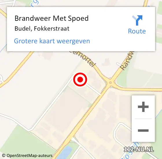 Locatie op kaart van de 112 melding: Brandweer Met Spoed Naar Budel, Fokkerstraat op 16 februari 2020 20:21