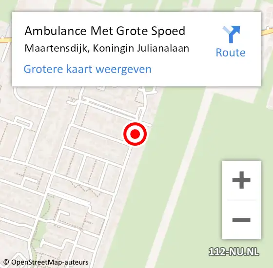 Locatie op kaart van de 112 melding: Ambulance Met Grote Spoed Naar Maartensdijk, Koningin Julianalaan op 16 februari 2020 20:43