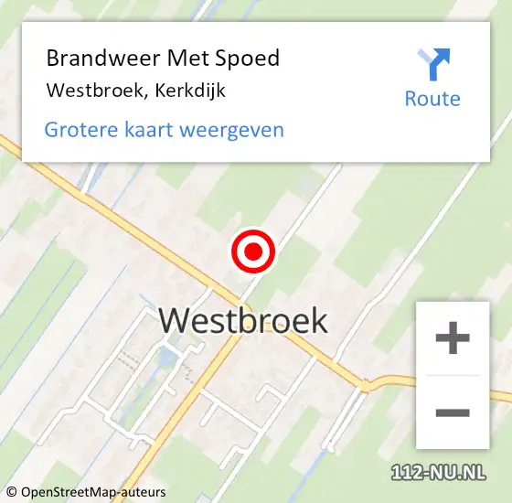 Locatie op kaart van de 112 melding: Brandweer Met Spoed Naar Westbroek, Kerkdijk op 28 april 2014 17:42