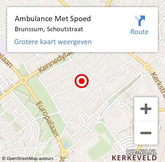 Locatie op kaart van de 112 melding: Ambulance Met Spoed Naar Brunssum, Schoutstraat op 16 februari 2020 23:55