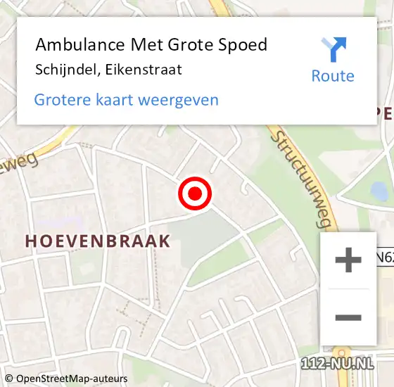 Locatie op kaart van de 112 melding: Ambulance Met Grote Spoed Naar Schijndel, Eikenstraat op 17 februari 2020 00:10