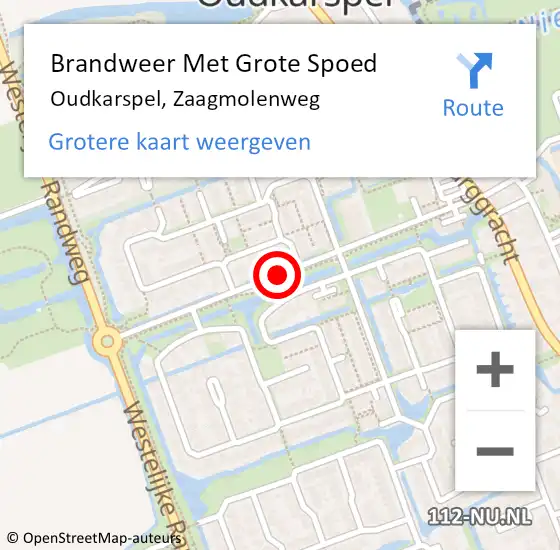 Locatie op kaart van de 112 melding: Brandweer Met Grote Spoed Naar Oudkarspel, Zaagmolenweg op 17 februari 2020 06:20