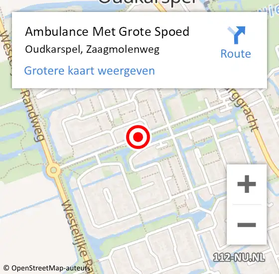 Locatie op kaart van de 112 melding: Ambulance Met Grote Spoed Naar Oudkarspel, Zaagmolenweg op 17 februari 2020 06:22