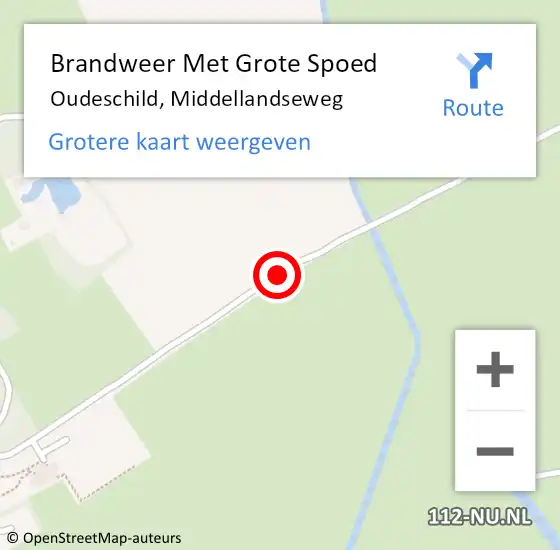 Locatie op kaart van de 112 melding: Brandweer Met Grote Spoed Naar Oudeschild, Middellandseweg op 17 februari 2020 06:43