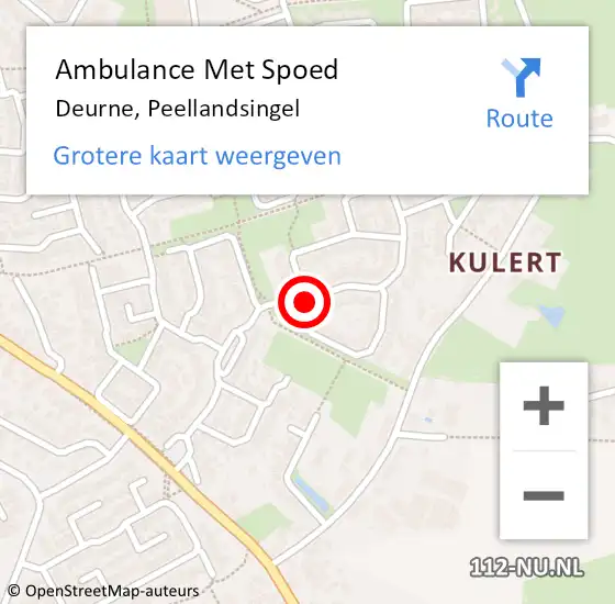 Locatie op kaart van de 112 melding: Ambulance Met Spoed Naar Deurne, Peellandsingel op 17 februari 2020 06:49