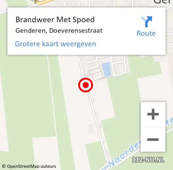 Locatie op kaart van de 112 melding: Brandweer Met Spoed Naar Genderen, Doeverensestraat op 17 februari 2020 07:37