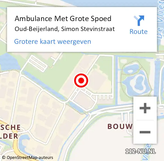 Locatie op kaart van de 112 melding: Ambulance Met Grote Spoed Naar Oud-Beijerland, Simon Stevinstraat op 17 februari 2020 07:43