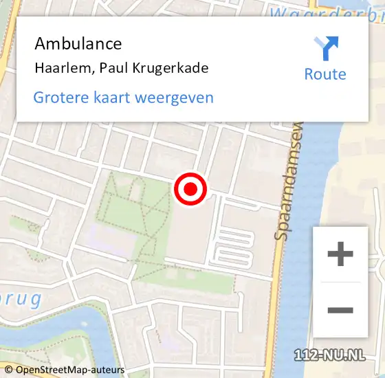 Locatie op kaart van de 112 melding: Ambulance Haarlem, Paul Krugerkade op 17 februari 2020 07:52
