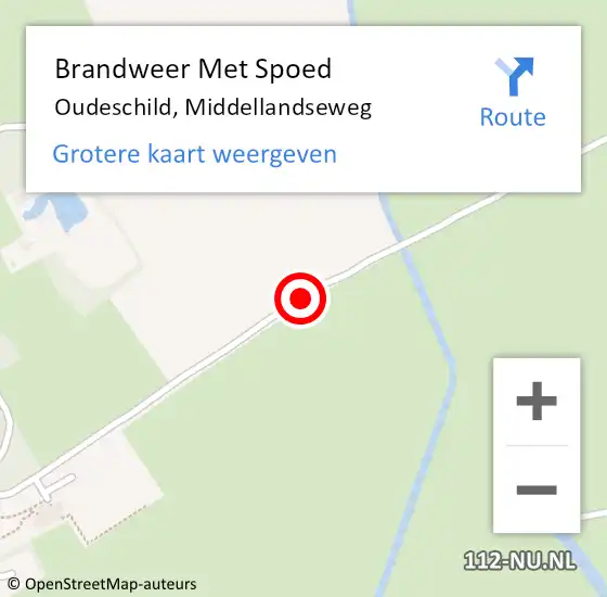 Locatie op kaart van de 112 melding: Brandweer Met Spoed Naar Oudeschild, Middellandseweg op 17 februari 2020 08:05