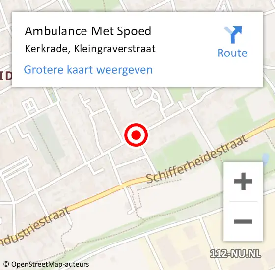 Locatie op kaart van de 112 melding: Ambulance Met Spoed Naar Kerkrade, Kleingraverstraat op 17 februari 2020 09:21