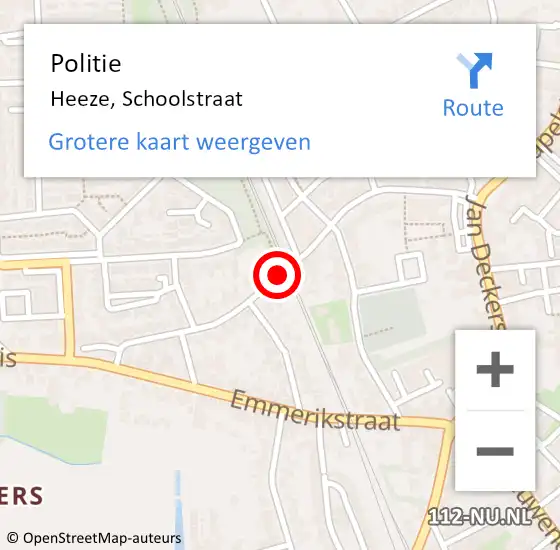 Locatie op kaart van de 112 melding: Politie Heeze, Schoolstraat op 17 februari 2020 09:36