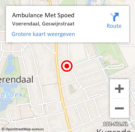 Locatie op kaart van de 112 melding: Ambulance Met Spoed Naar Voerendaal, Goswijnstraat op 28 april 2014 18:01