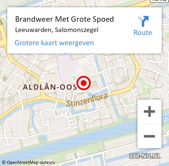 Locatie op kaart van de 112 melding: Brandweer Met Grote Spoed Naar Leeuwarden, Salomonszegel op 17 februari 2020 11:14