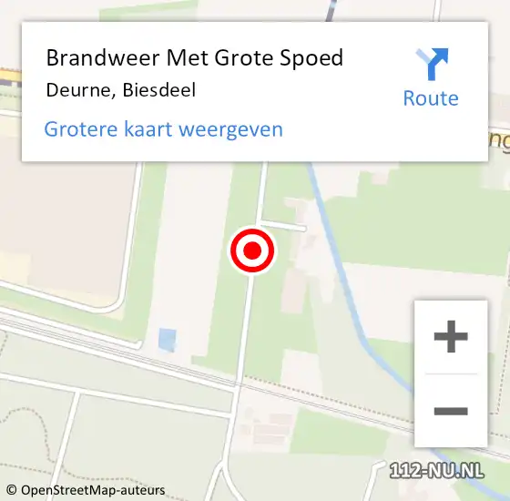 Locatie op kaart van de 112 melding: Brandweer Met Grote Spoed Naar Deurne, Biesdeel op 17 februari 2020 11:25