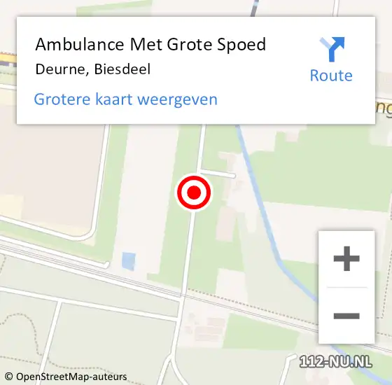 Locatie op kaart van de 112 melding: Ambulance Met Grote Spoed Naar Deurne, Biesdeel op 17 februari 2020 11:28