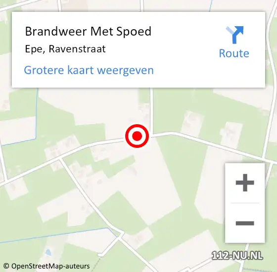 Locatie op kaart van de 112 melding: Brandweer Met Spoed Naar Epe, Ravenstraat op 17 februari 2020 11:42