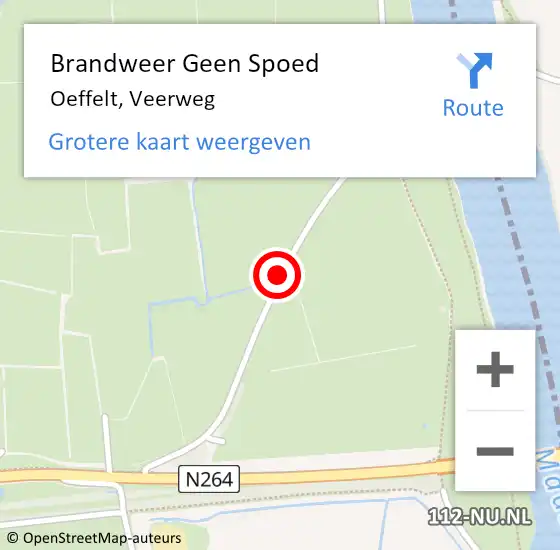 Locatie op kaart van de 112 melding: Brandweer Geen Spoed Naar Oeffelt, Veerweg op 17 februari 2020 11:54