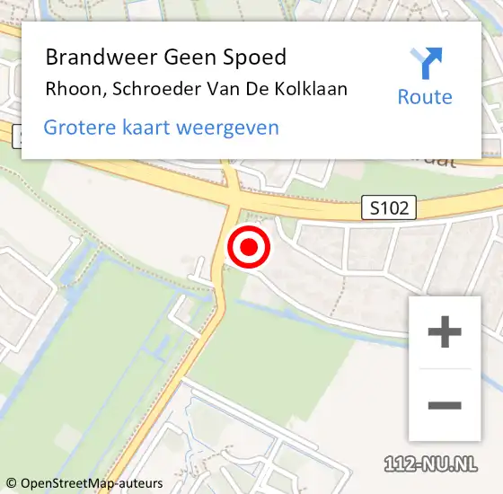 Locatie op kaart van de 112 melding: Brandweer Geen Spoed Naar Rhoon, Schroeder Van De Kolklaan op 17 februari 2020 11:59