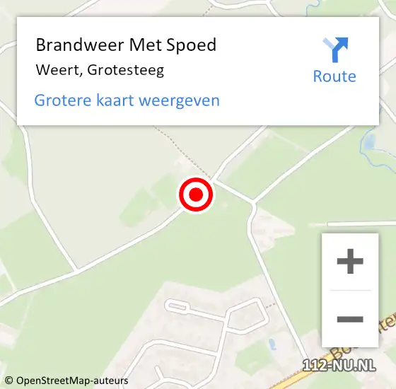 Locatie op kaart van de 112 melding: Brandweer Met Spoed Naar Weert, Grotesteeg op 17 februari 2020 12:51