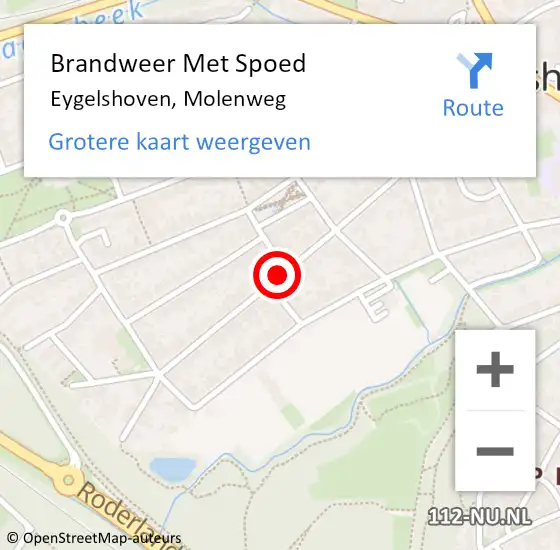 Locatie op kaart van de 112 melding: Brandweer Met Spoed Naar Eygelshoven, Molenweg op 17 februari 2020 13:26