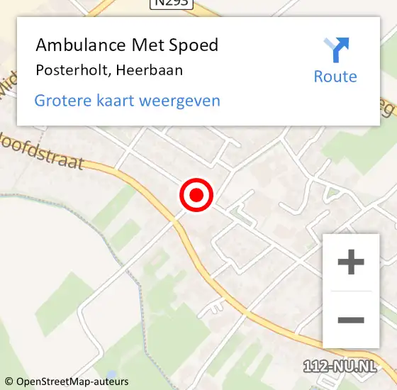 Locatie op kaart van de 112 melding: Ambulance Met Spoed Naar Posterholt, Heerbaan op 17 februari 2020 13:34