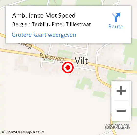 Locatie op kaart van de 112 melding: Ambulance Met Spoed Naar Berg en Terblijt, Pater Tilliestraat op 28 april 2014 18:18