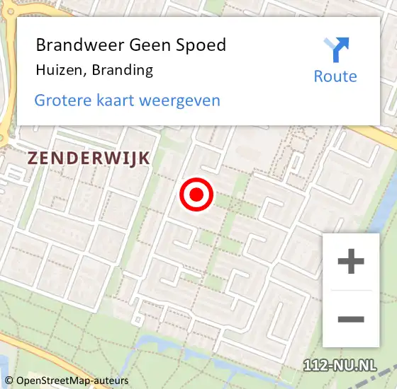 Locatie op kaart van de 112 melding: Brandweer Geen Spoed Naar Huizen, Branding op 28 april 2014 18:20