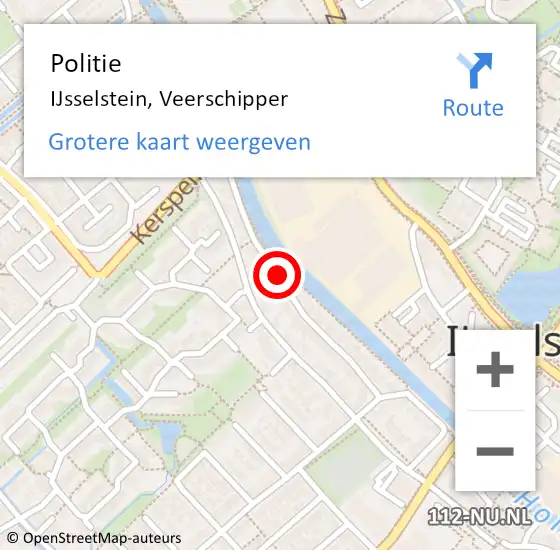 Locatie op kaart van de 112 melding: Politie IJsselstein, Veerschipper op 17 februari 2020 15:12