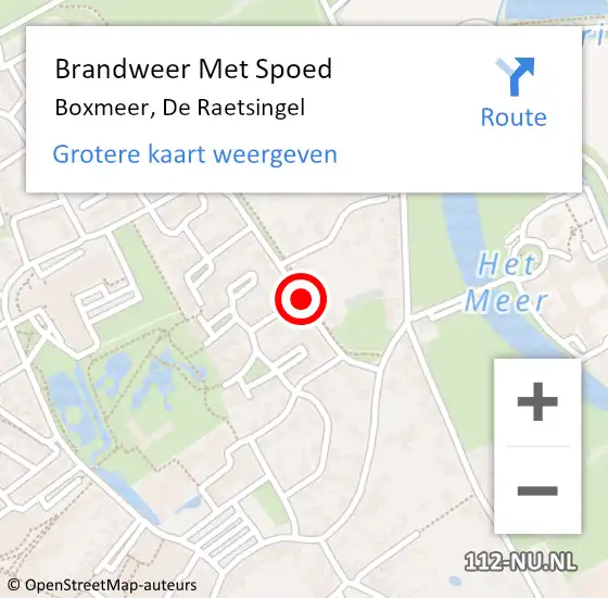 Locatie op kaart van de 112 melding: Brandweer Met Spoed Naar Boxmeer, De Raetsingel op 17 februari 2020 21:41