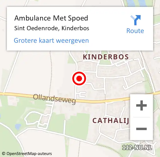 Locatie op kaart van de 112 melding: Ambulance Met Spoed Naar Sint Oedenrode, Kinderbos op 28 april 2014 19:00