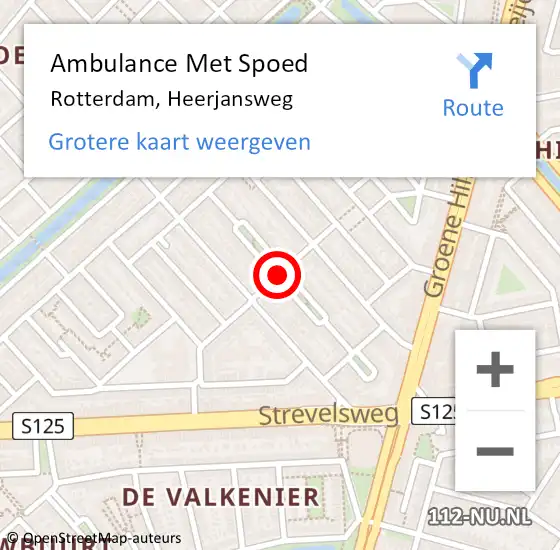 Locatie op kaart van de 112 melding: Ambulance Met Spoed Naar Rotterdam, Heerjansweg op 17 februari 2020 22:46