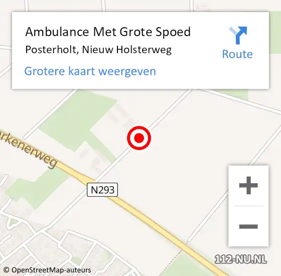 Locatie op kaart van de 112 melding: Ambulance Met Grote Spoed Naar Posterholt, Nieuw Holsterweg op 17 februari 2020 23:32