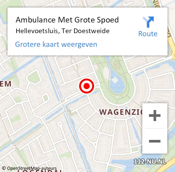 Locatie op kaart van de 112 melding: Ambulance Met Grote Spoed Naar Hellevoetsluis, Ter Doestweide op 28 april 2014 19:16