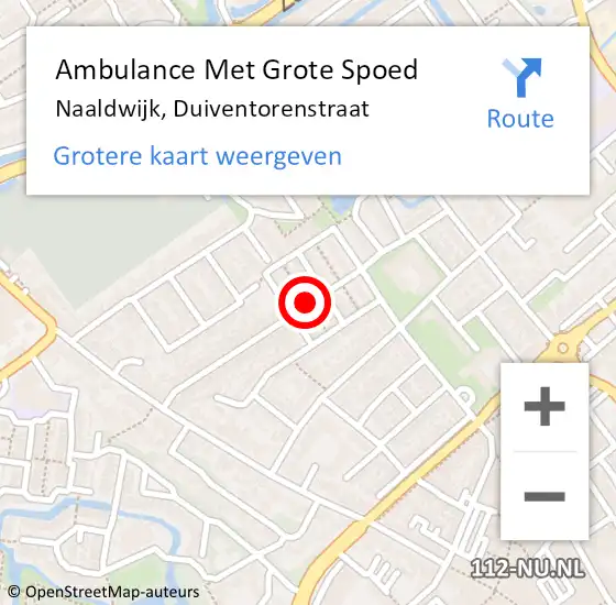 Locatie op kaart van de 112 melding: Ambulance Met Grote Spoed Naar Naaldwijk, Duiventorenstraat op 18 februari 2020 14:26