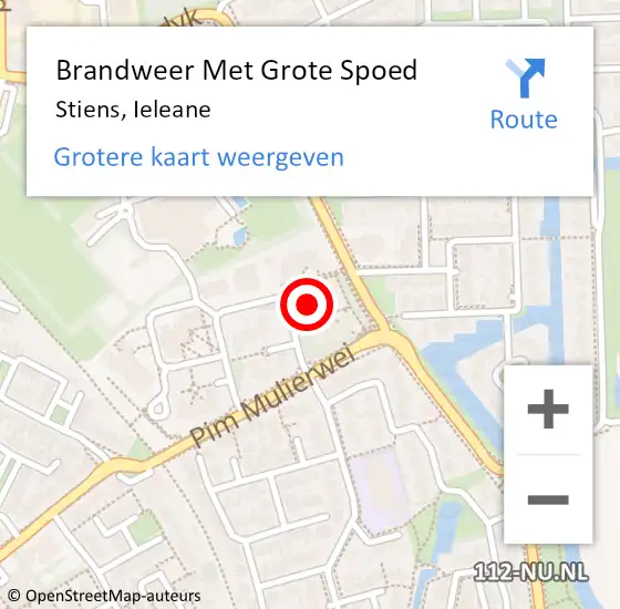 Locatie op kaart van de 112 melding: Brandweer Met Grote Spoed Naar Stiens, Ieleane op 18 februari 2020 15:11