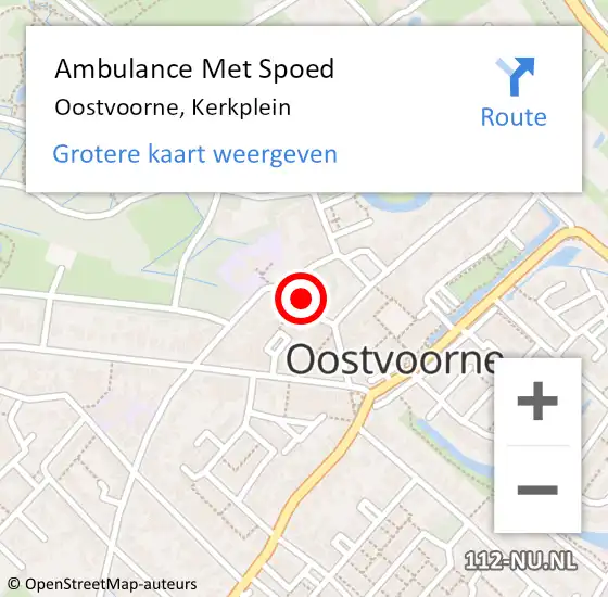 Locatie op kaart van de 112 melding: Ambulance Met Spoed Naar Oostvoorne, Kerkplein op 18 februari 2020 15:48