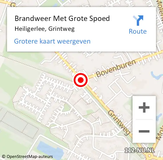 Locatie op kaart van de 112 melding: Brandweer Met Grote Spoed Naar Winschoten, Grintweg op 18 februari 2020 15:57