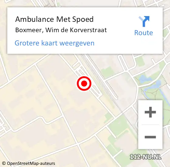 Locatie op kaart van de 112 melding: Ambulance Met Spoed Naar Boxmeer, Wim De Korverstraat op 18 februari 2020 16:39