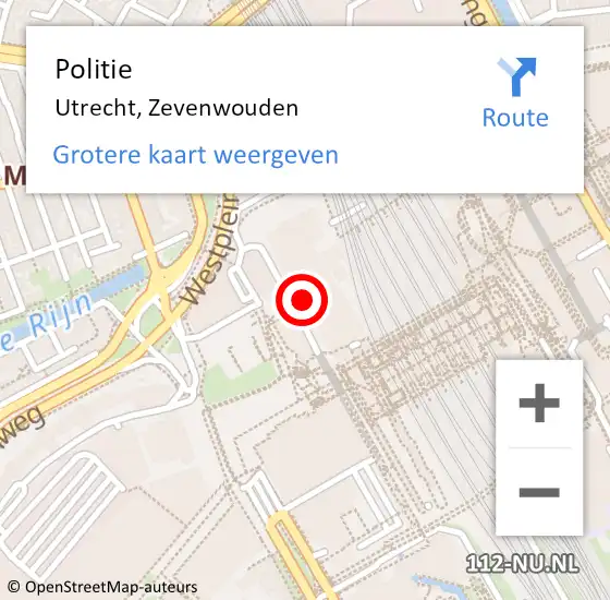 Locatie op kaart van de 112 melding: Politie Utrecht, Guinea op 18 februari 2020 16:46